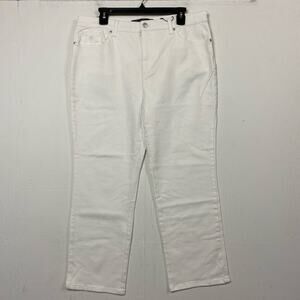 Gloria Vanderbilt Amanda White Slimming Straight Leg Jeans Size 16 Petite NWT